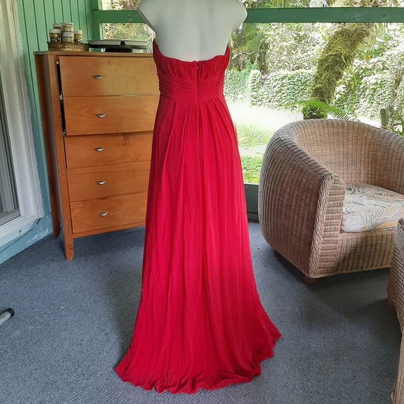 Aidan Mattox Red gown size 8 preowned - Picture 9 of 14